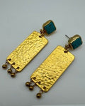 Gold-Plated Turquoise Dangle Earring