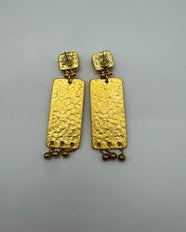 Gold-Plated Turquoise Dangle Earring