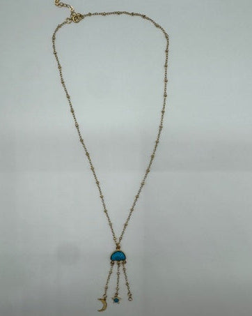 Gold-Plated Moon Star Necklace
