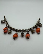 Vintage Napier Coral Bead Shell Bracelet