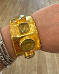 Quartz Gold-Plated Cuff Bracelet