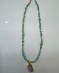 Genuine Aqua and Amethyst Necklace