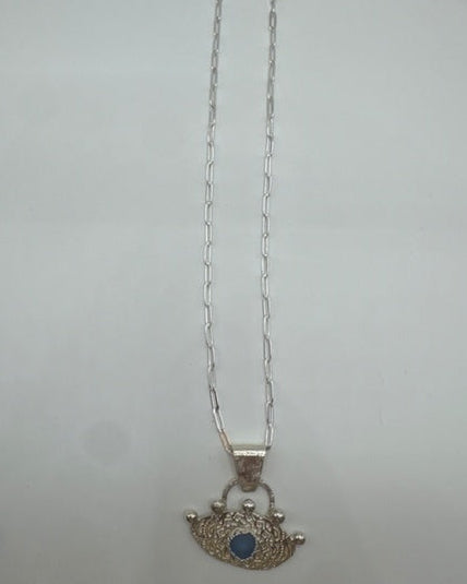 Evil Eye Sea Glass Necklace (One of a Kind)